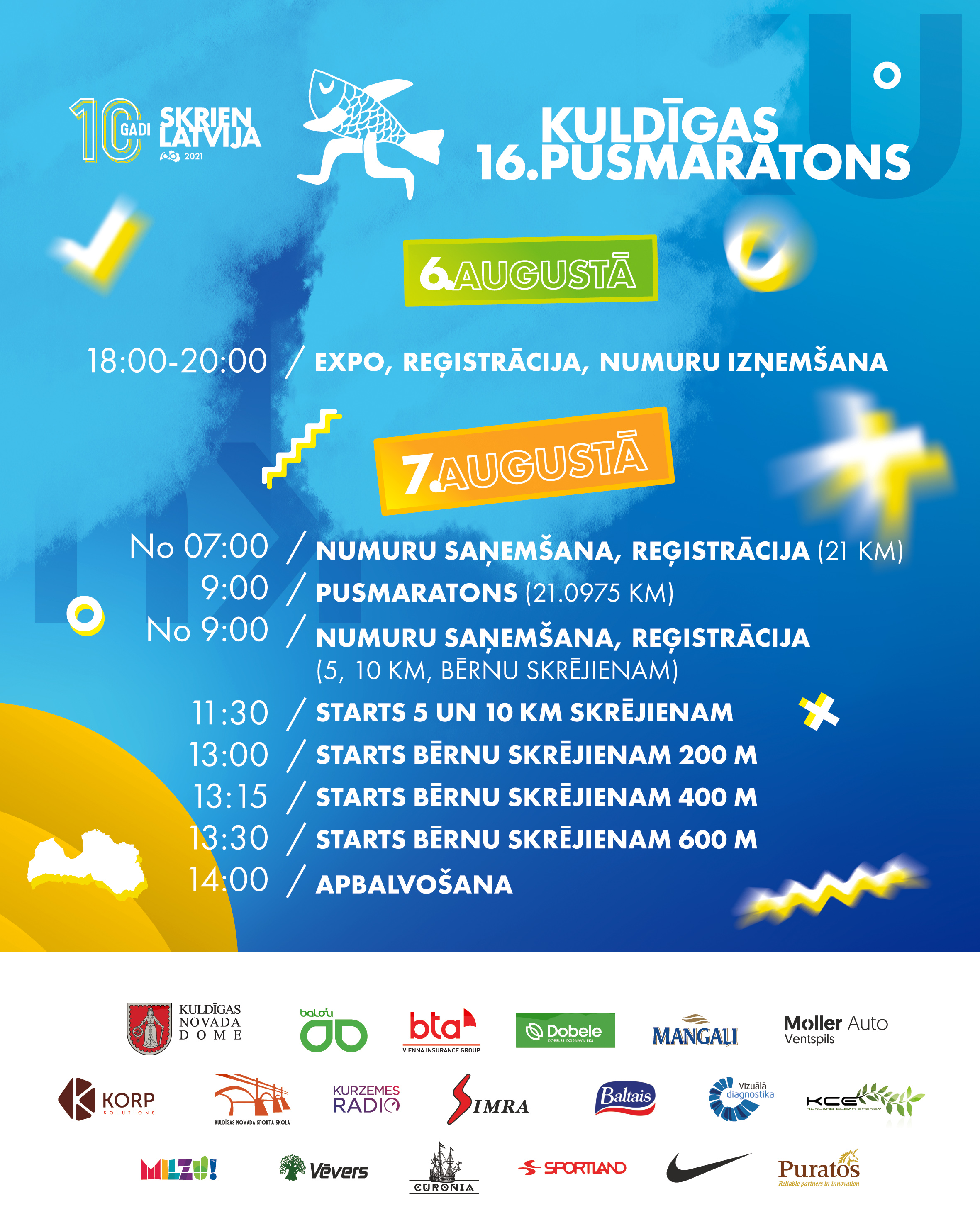 16. Kuldīgas pusmaratona programma