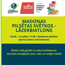 Izmēģini lāzerbiatlonu Madonas pilsētas svētkos sestdien, 3. jūnijā.