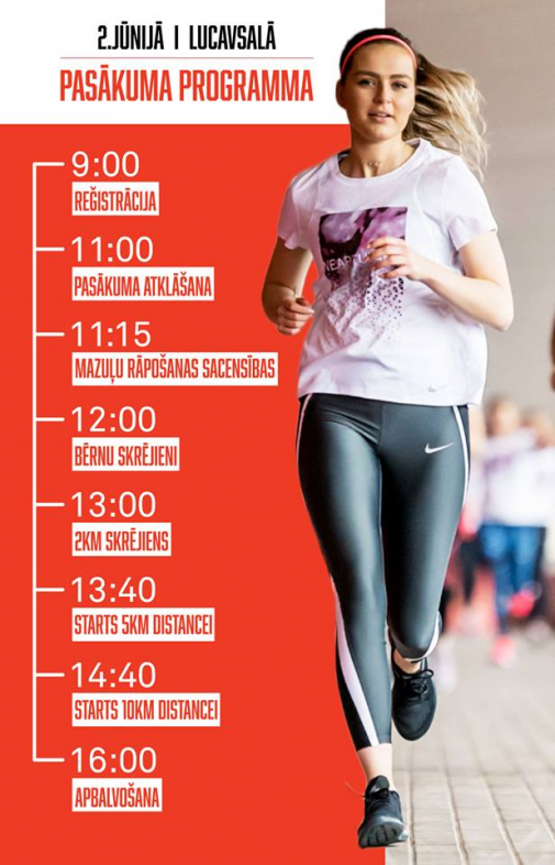 Sieviešu skrējiena programma un trase