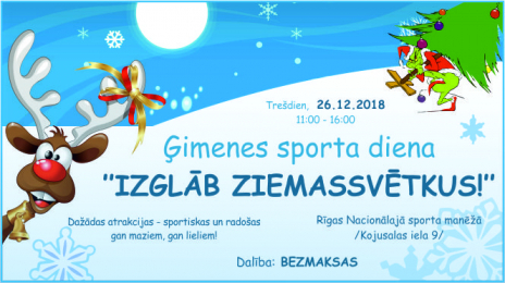 26.decembrī “Izglāb Ziemssvētkus” – sporta diena visai ģimenei