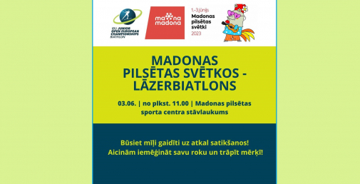 Izmēģini lāzerbiatlonu Madonas pilsētas svētkos sestdien, 3. jūnijā.