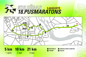 21km, 10km, 5km distanču karte