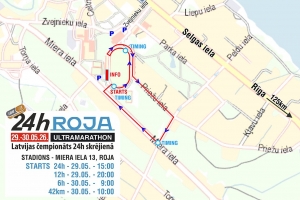 Trases karte, 24h ROJA Ultramarathon Festival 2026