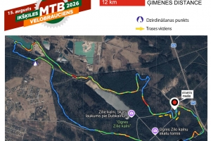 12km Ģimenes distances trases karte.