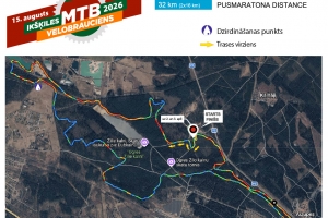 48km (3x16km) maratona un 32km (2x16km) pusmaratona trases karte.
