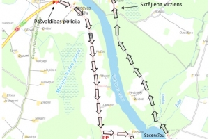 Trases karte, apkārt Vaidavas ezeram